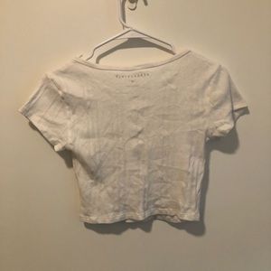 Aeropostale White Crop Top Button Up Medium